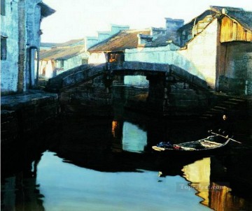  1984 Oil Painting - Bridge 1984 Shanshui Chinese Landscape